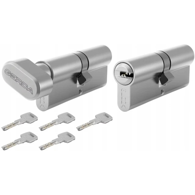 Набір Gerda 2 циліндри 30/50 + G50/30 + 5 ключів Hplus Nickel (0WKHPKW3050.9005UB)