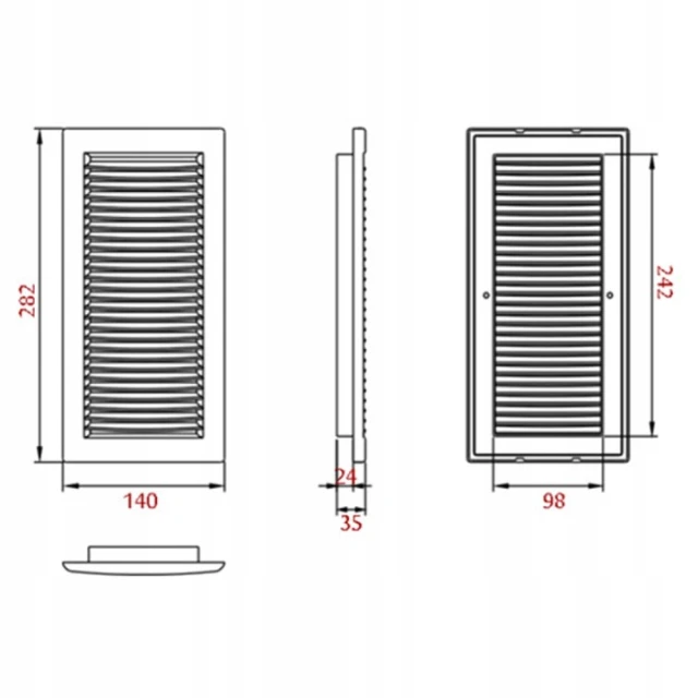 Решітка DL DOSPEL 90x240 з жалюзі (007-0435)