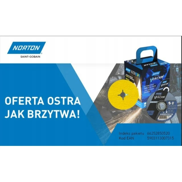 Диск для металла Norton 125x1,0 нержавеющий 100 шт (850520)