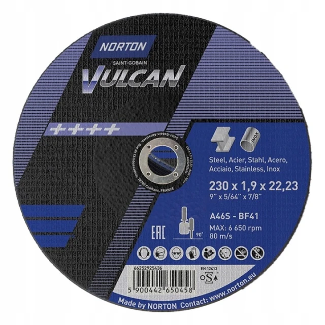 Диск по металу Norton 230x1,9 нержавіючий, 50 шт (66252851030)
