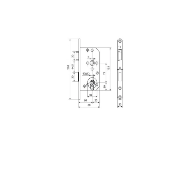 Замок вкладний Gerda 72/60 KL ZW100 оцинкований White (5903373001054)