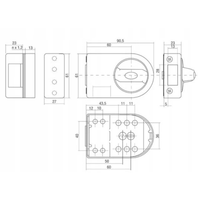 Замок верхній Gerda ZN-200 Graphite 4KL посилений (06-202)