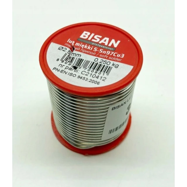 Припій BISAN 250 г Ø 2,5 мм до мідді Sn97Cu3 (700901)