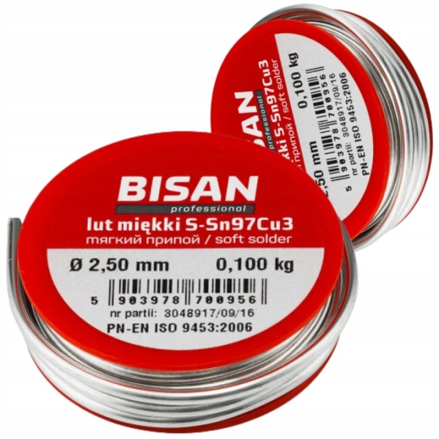 Припій BISAN 100 г Ø 2,5 мм до мідді Sn97Cu3 (B870095)