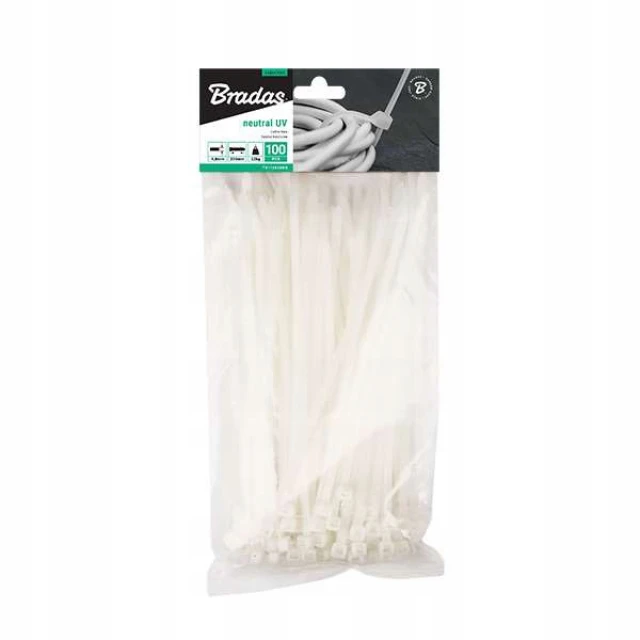 Стяжка пластикова Bradas 100×2,5 мм упаковка 100 шт White (TS1125100N)