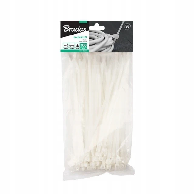 Стяжка пластикова Bradas 200x3,6 мм 100 шт White (TS1136200N)