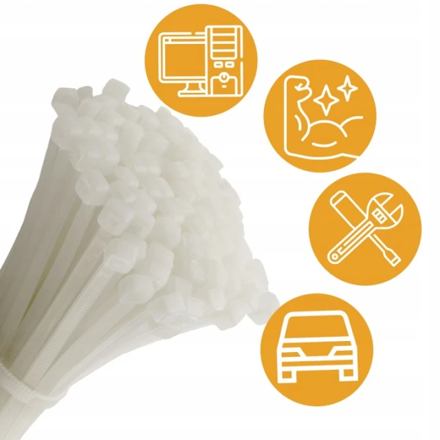 Стяжка пластикова Bradas 280x3,6 мм, 100 шт, White (TS1136280N)