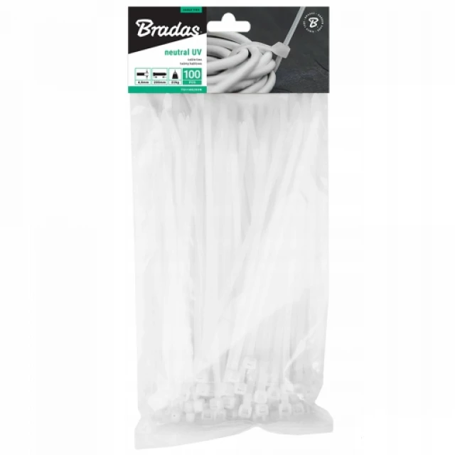 Стяжка пластикова Bradas 200x4,8 мм 100 шт White (TS1148200N)