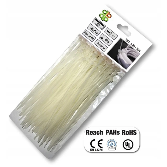 Стяжка пластикова Bradas 750x8,8 мм 100 шт White (TS1188750N)