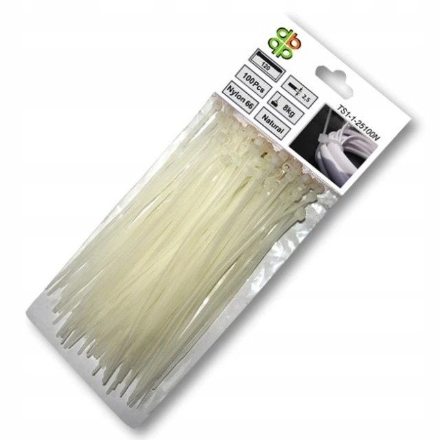 Стяжка пластикова Bradas 400x4,8 мм 100 шт White (TS1148400N)