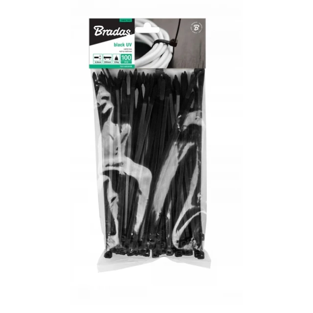 Стяжка пластикова Bradas 150x7,6 мм 100 шт Black (TS1176150B)