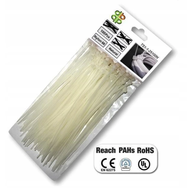 Стяжка пластикова Bradas 550x7,6 мм 100 шт White (TS1176550N)