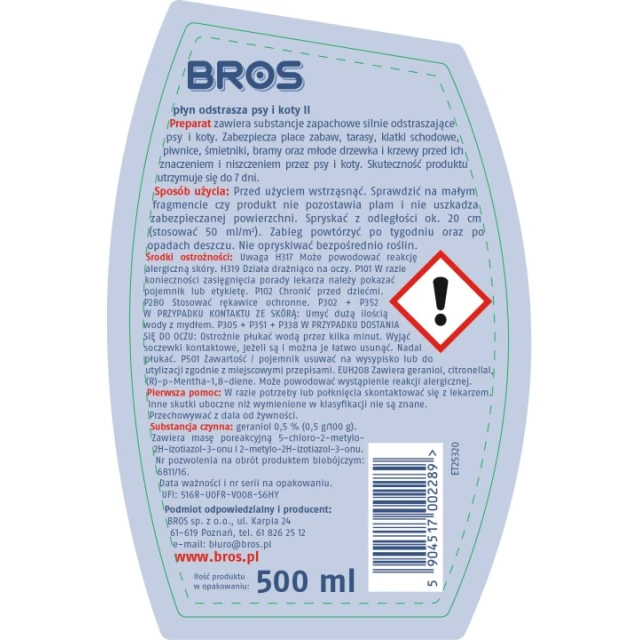 Средство отпугивающее собак и кошек BROS 500 мл (6 шт) (B3213)