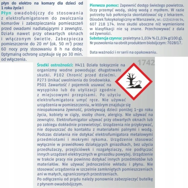 Рідина BROS для електрофумігатора проти комарів для дітей (B454)