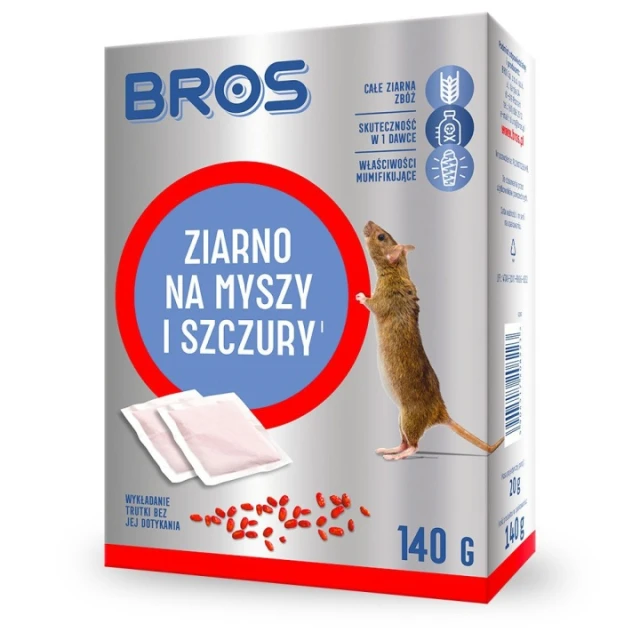 Зерно від мишей і щурів BROS 140г 12 шт (B1628)