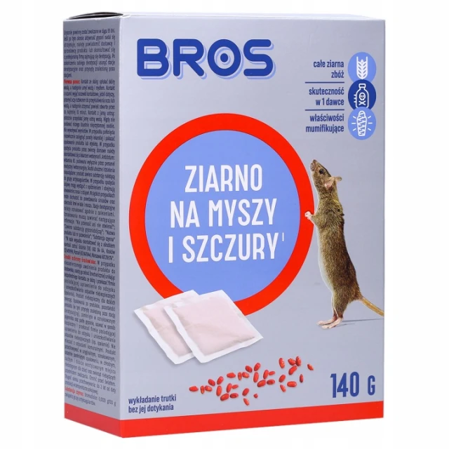 Зерно від мишей і щурів BROS 140г 12 шт (B1628)