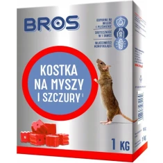 Отрава от мышей и крыс кубик BROS 1000г (B1858)