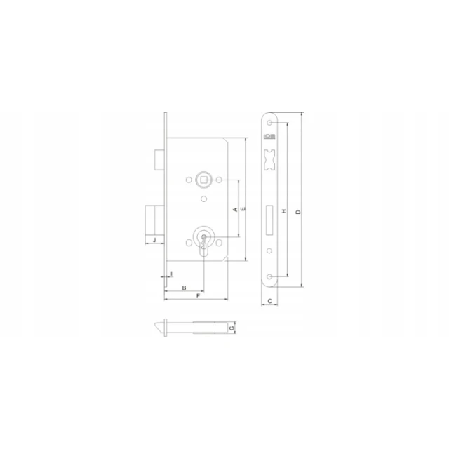 Замок вбудовуваний LOB Z65Z 60 KL 1 ключ (Z65Z-25-01)