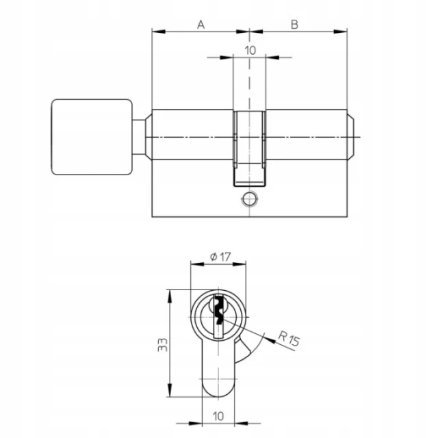 Цилиндр замка с ручкой LOB 50/30 YETI (WY501-40-10-00)