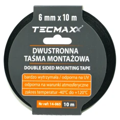 Стрічка монтажна двостороння PE AMTRA 6 мм x 10 м чорна (14-065)