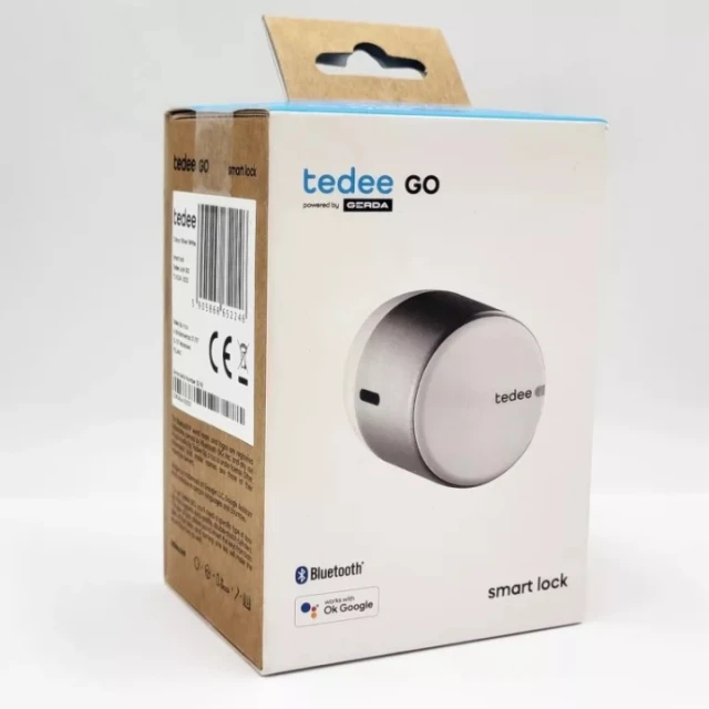 Замок Gerda TEDEE LOCK GO с белой кнопкой, Серебро (TLV2.0A)