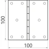Петля IMET 100x100 мм прямокутна, упаковка 20 шт (1151)