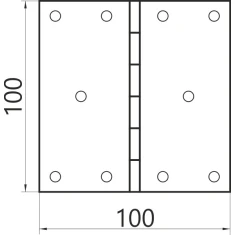 Петля IMET 100x100 мм прямокутна, упаковка 20 шт (1151)