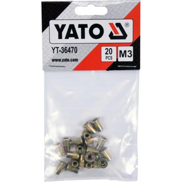 Клепальна гайка сталева Yato M3, 20 шт (YT-36470)