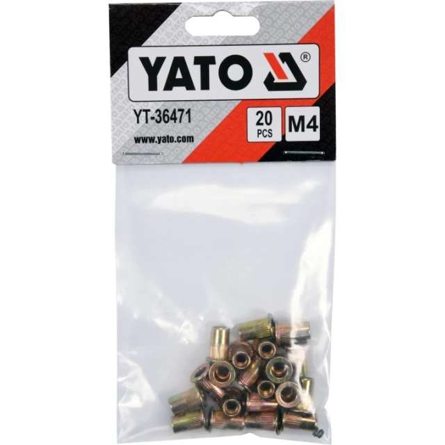 Клепальна гайка сталева Yato M4, 20 шт (YT-36471)
