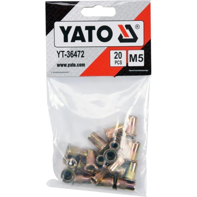 Клепальная гайка стальная Yato M5, 20 шт (YT-36472)