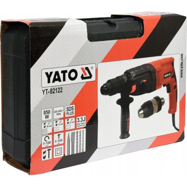 Перфоратор Yato 850 Вт SDS+ 3,3 Дж кейс (YT-82122)