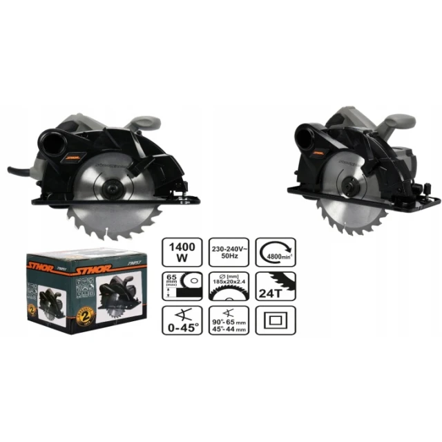 Пила дискова Sthor 1400W 185mm (79257)