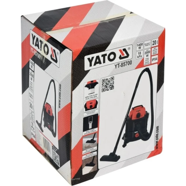 Пилосос Yato 1400 Вт 20 л сухе/вологе прибірання (YT-85700)