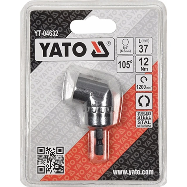 Подовжувач кутовий Yato 37 мм 1/4