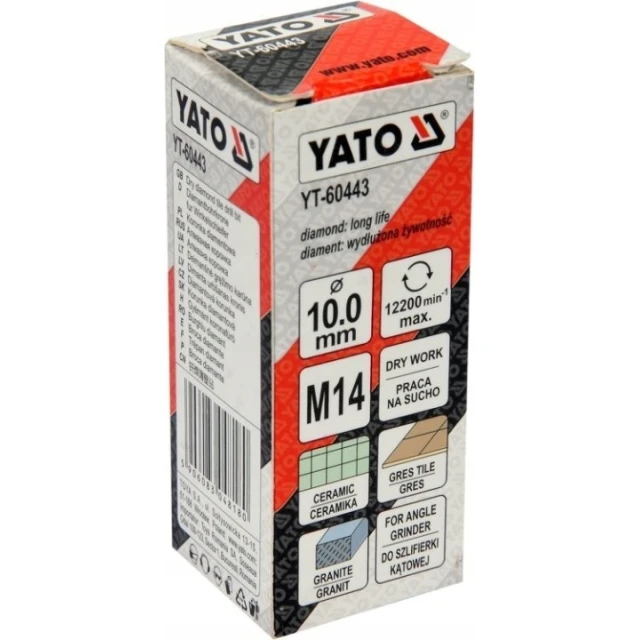 Коронка діамантова Yato 10 мм для кахля на сухо (YT-60443)