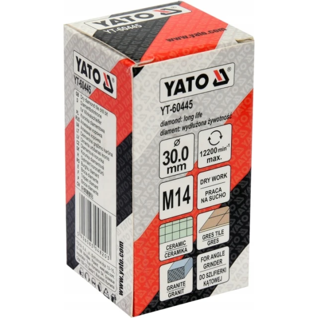 Коронка діамантова Yato 30 мм для керамічної плитки на сухо (YT-60445)