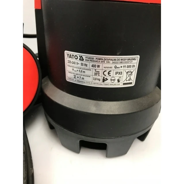 Насос водяний Yato 400W з поплавком (YT-85330)