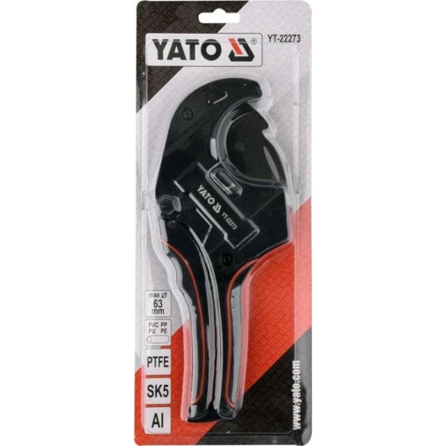 Обрізувач для труб ПВХ, ПП, ПЕ max Yato 63 мм PTFE (YT-22273)