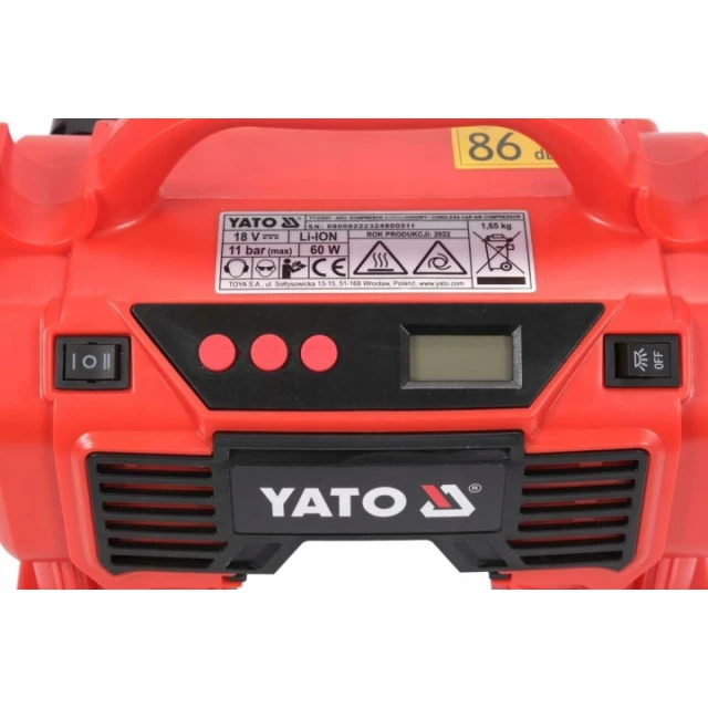 Компресор акумуляторний Yato 18V 11 бар 1x3Ah (YT-23247)