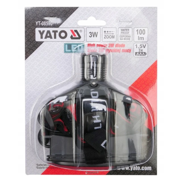 Фонарик Yato чолов з діодою LED CREE zoom (YT-08590)