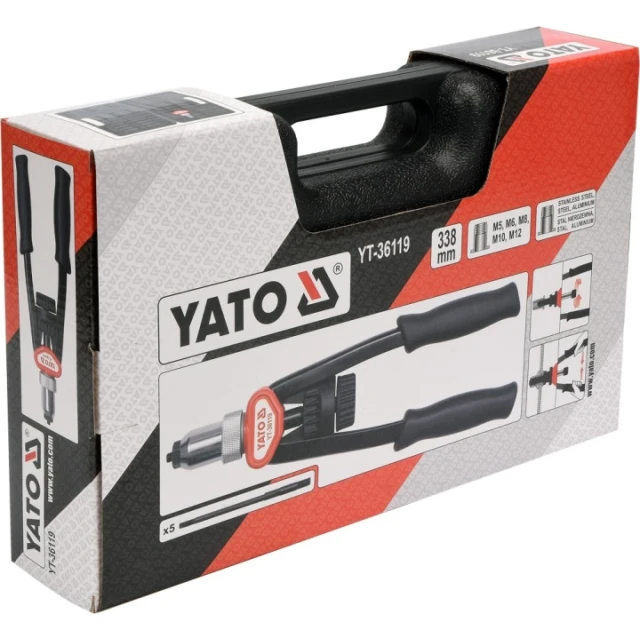 Заклепниця ручна для заклепок Yato M5-M12 (YT-36119)