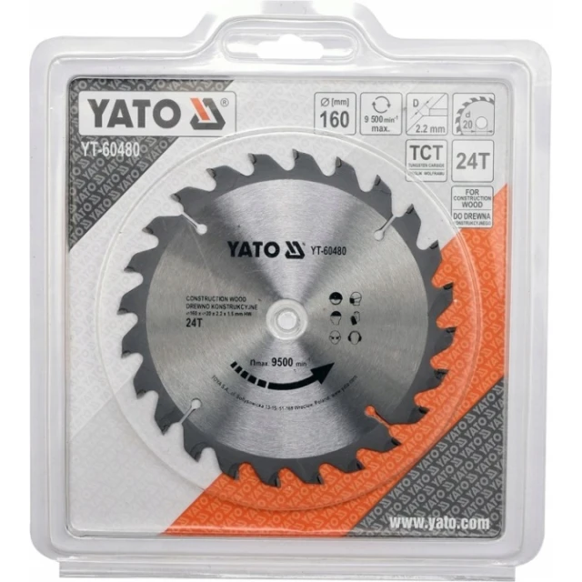 Диск пильный Yato 160x20 мм 24 зубья (YT-60480)