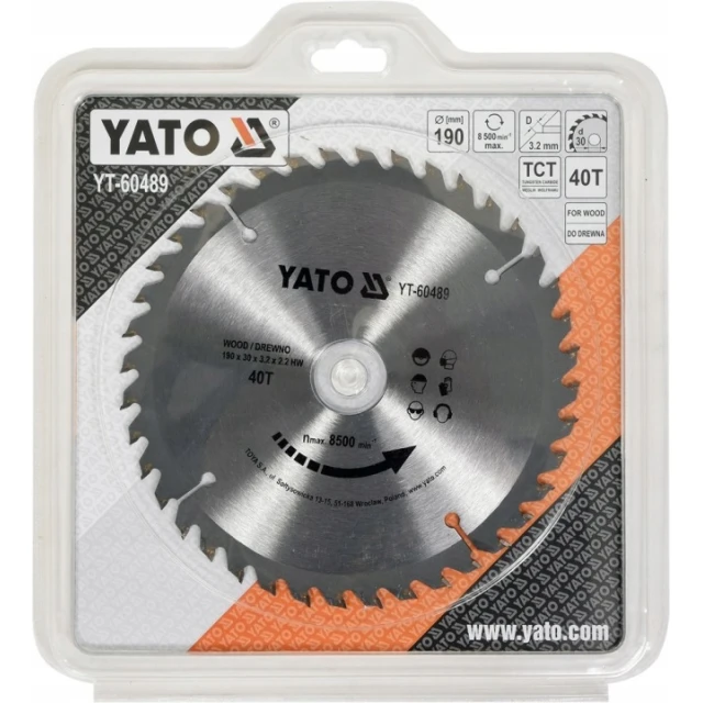 Диск пильний Yato 190x40z x30 з вольфрамом (YT-60489)