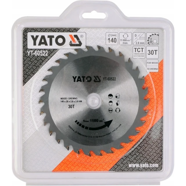 Диск пиляльний Yato 140x30z x20 з видіями (YT-60522)