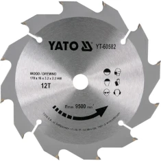 Диск пиляльний Yato 170x12z x16 з вольфрамовим напиленням (YT-60582)