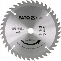 Диск пиляльний Yato 170x40z x16 з вольфрамовим напиленням (YT-60583)