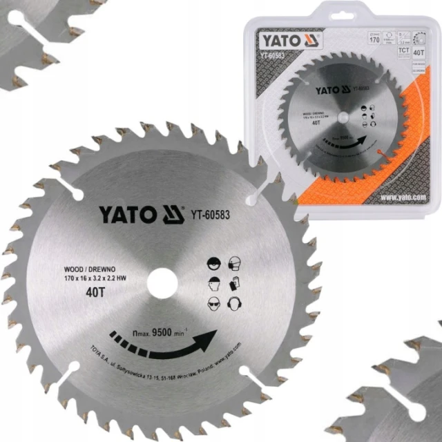 Диск пиляльний Yato 170x40z x16 з вольфрамовим напиленням (YT-60583)