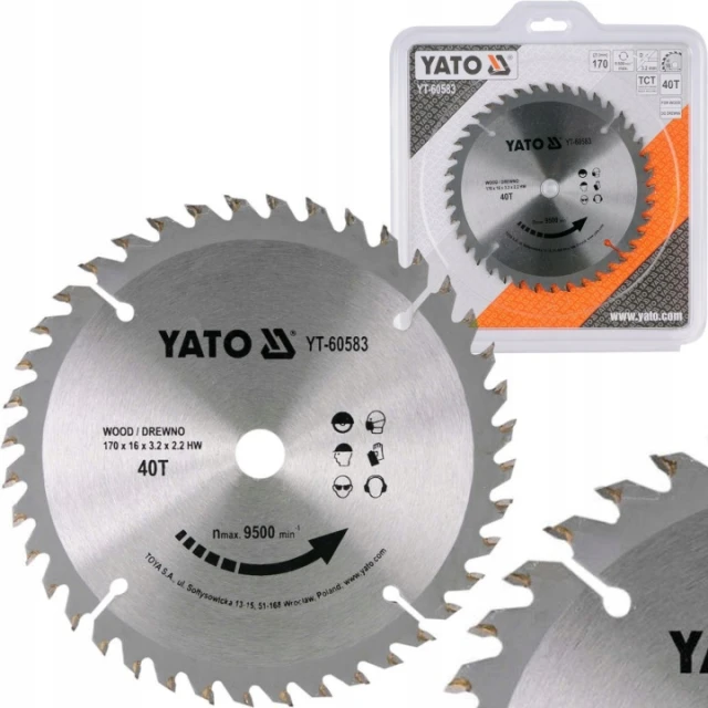 Диск пиляльний Yato 170x40z x16 з вольфрамовим напиленням (YT-60583)