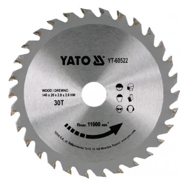 Диск пильний Yato 190x40z x16 з вольфрамом (YT-60633)