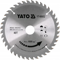 Диск пиляльний Yato 200x40z x30 мм з твердосплавними зубами (YT-60652)